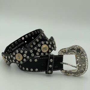 Vintage NOCONA Rhinestone Studs Bling Cowgirl Western Rodeo Concho Small Black